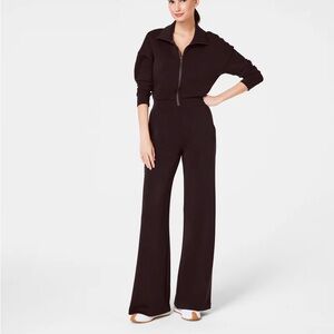 SPANX AirEssentials Wide Leg Jumpsuit in limited color Truffle Brown